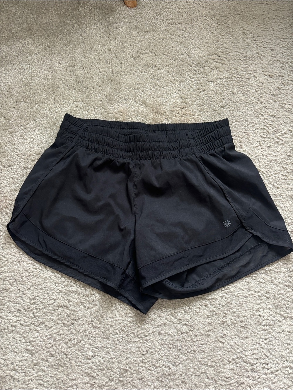 Athleta Black Women's Double-Layer Running Shorts